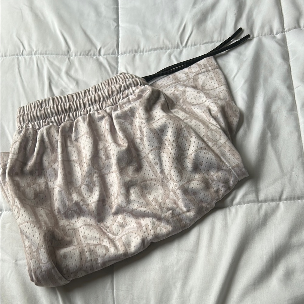 Dior Cream Athletic Shorts with Relaxed Fit